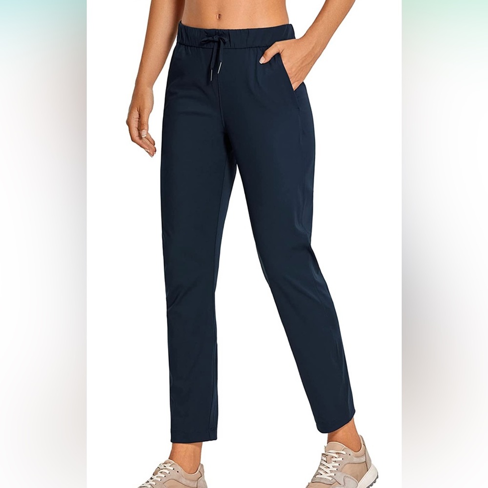 CRZ Yoga pants from Amazon. Straight, ankle length in medium, navy blue. NWT